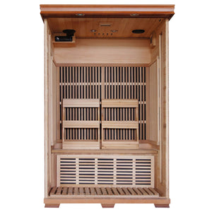 Yukon 2-Person Cedar Deluxe Infrared Sauna w/ 6 Carbon Heaters