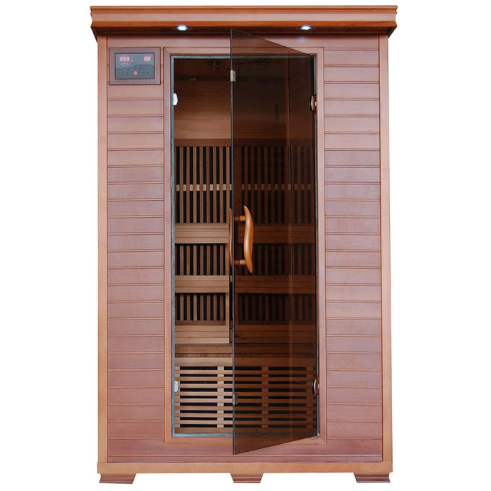 Yukon 2-Person Cedar Deluxe Infrared Sauna w/ 6 Carbon Heaters